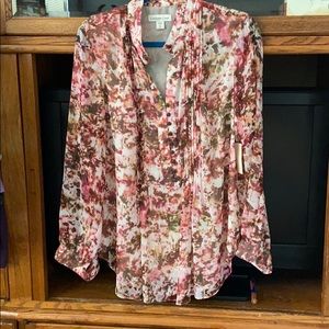 Long sleeve chiffon dress blouse